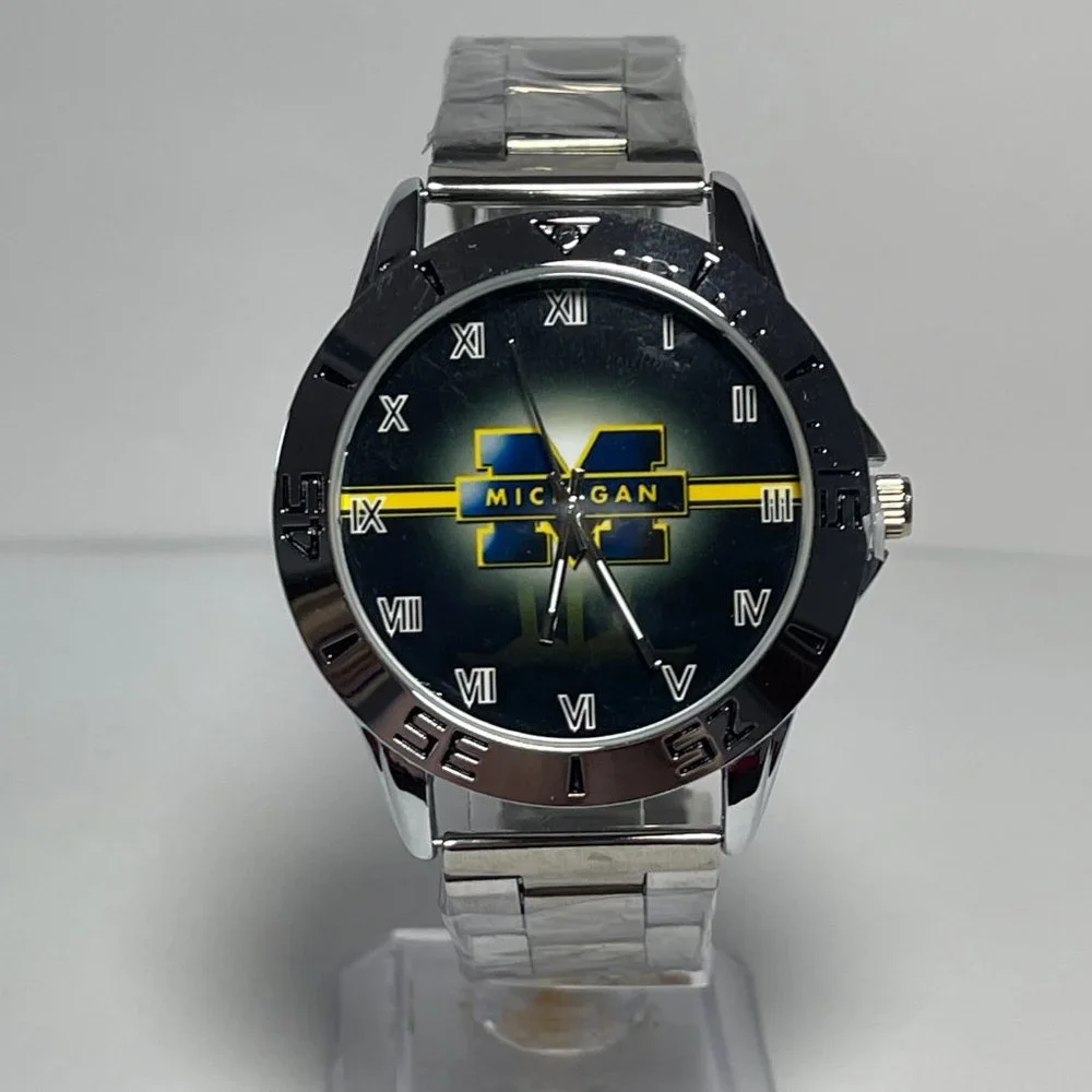 Michigan Wolverines NCAA Stainless Steel Men's Watch NEW!!